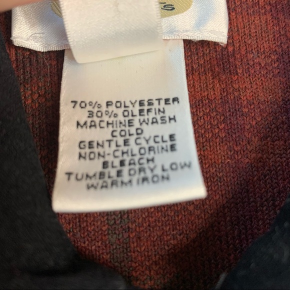 Talbots Fleece Plaid Zip Up Vest with Velvet Collar - Picture 6 of 6